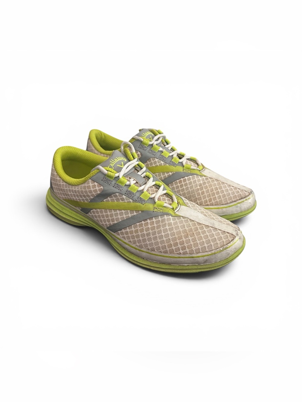 Callaway Women’s W489 13 Golf Shoes White Gray Lime Green Size 7.5